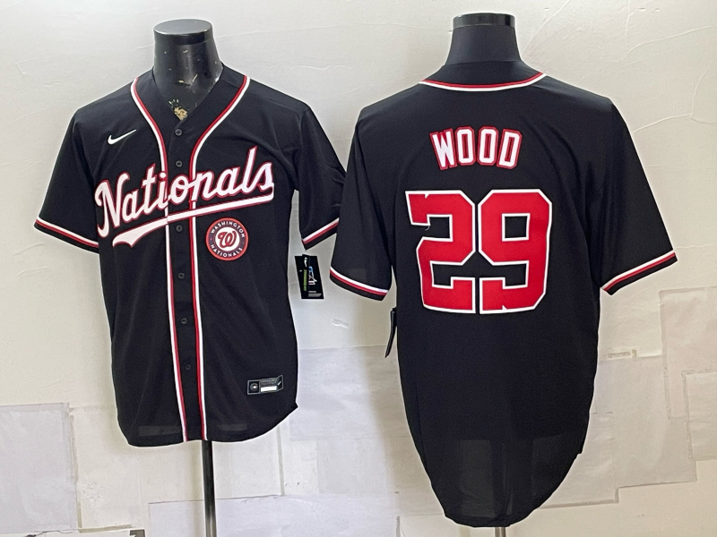 Men Washington Nationals #29 Wood blackNike MLB 2026 jersey 0727002->san antonio spurs->NBA Jersey